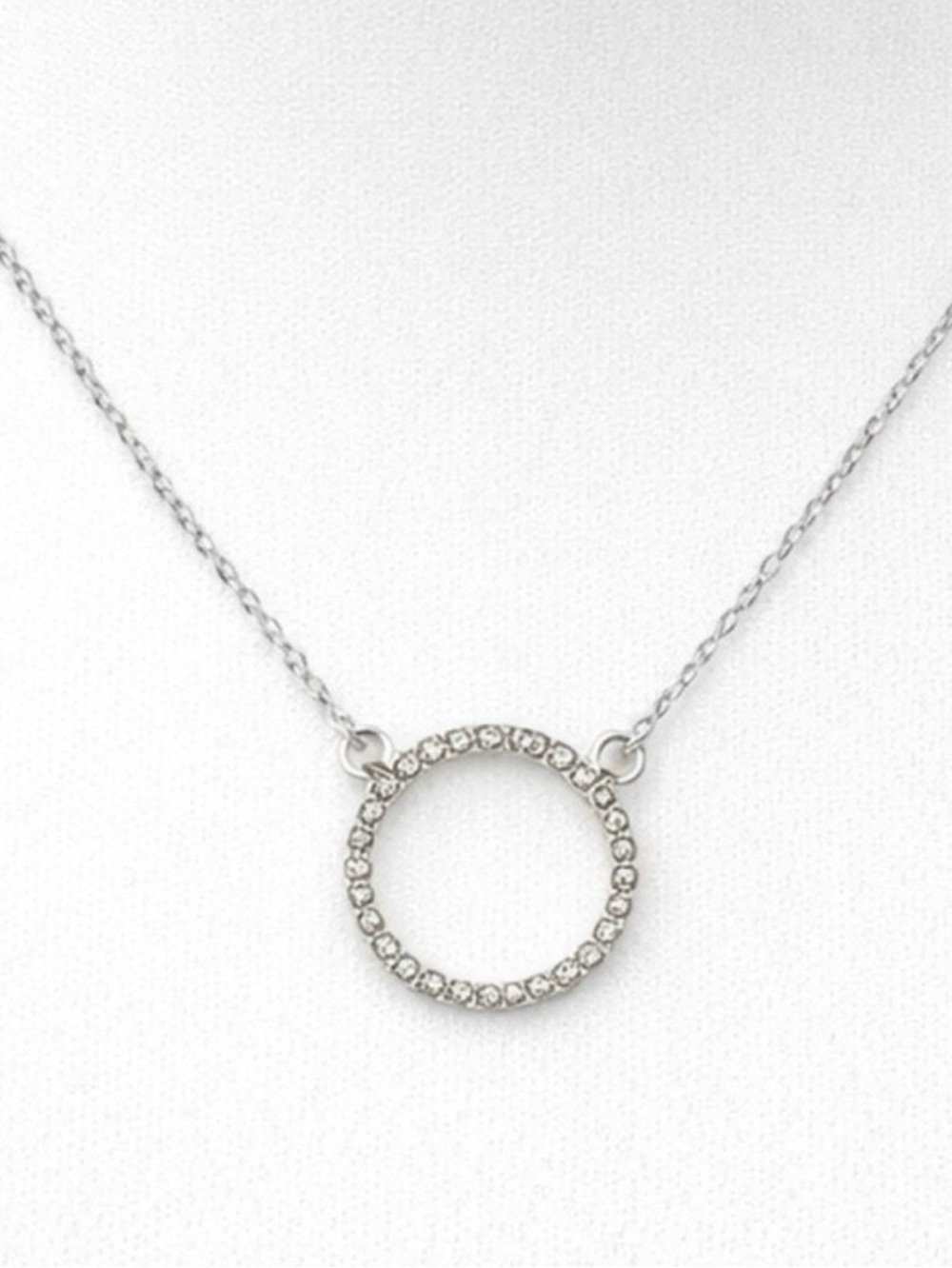 Pave Open Circle Pendant Necklace (NWT)